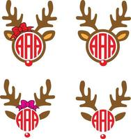 Reindeer Monogram Vector, Christmas Vector, Santa Vector