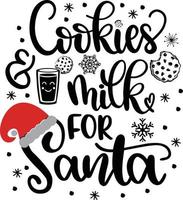 Cookies and Milk for Santa 1 vector