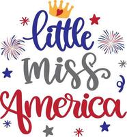 Little Miss America Vector, 4th July Vector, America Vector