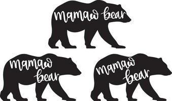 vector de oso mamaw, archivo vectorial familiar