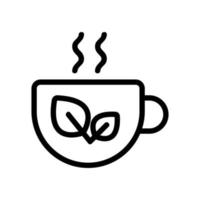 té en un vector de icono de taza. ilustración de símbolo de contorno aislado