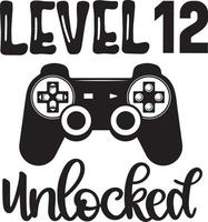Level 12 Unlocked Vector,Birth Day Vector, Game Vector