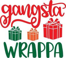 archivo vectorial de navidad gangsta wrappa vector