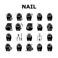 Ingrown Nail Disease Collection Icons Set Vector