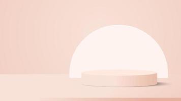 Pastel color gradient Podium vector background.