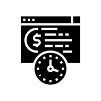 time for pay loan glyph icon vector illustration