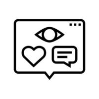 vision, likes and comments of video line icon vector illustration