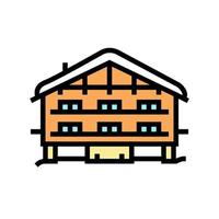 chalet house color icon vector illustration