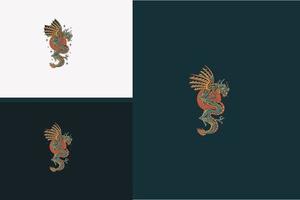 diseño de ilustraciones de diseño de ilustración de vector de dragón