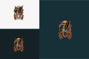 eagle and snake vector illustration design