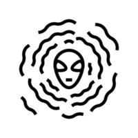 alien vibration line icon vector illustration