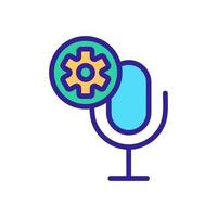 Set up the microphone icon vector. Isolated contour symbol illustration vector