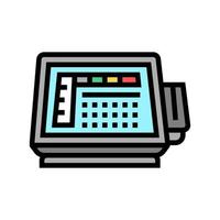 self service pos terminal color icon vector illustration