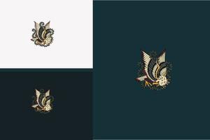 eagle and snake vector illustration design