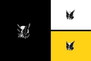 águila y círculo vector blanco y negro