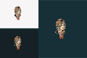 diseño de ilustración de vector de mujer de belleza de cabeza