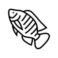 icono de línea de tilapia del nilo ilustración vectorial vector