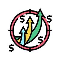 target and business goal color icon vector illustration