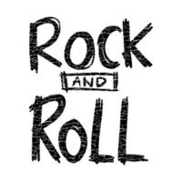 Rock and roll doodle black and white illustration hand drawn vector