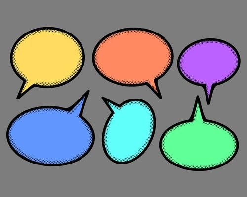 Speech bubble illustration colorful set free vector