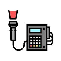 barcode scanner with pos terminal color icon vector illustration