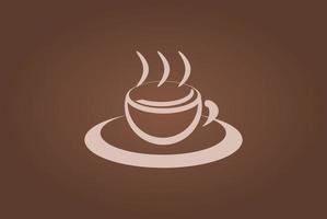 simple vector background with coffee theme. brown background with a cup of coffee. a suitable background for presentation activities, publications, or activities on social media.