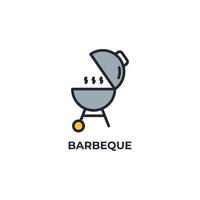 icono de vector de barbacoa. Ilustración de vector de diseño plano colorido. gráficos vectoriales