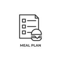 Vector sign of meal plan symbol is isolated on a white background. icon color editable.