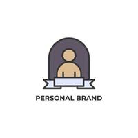 Vector sign of personal brand symbol is isolated on a white background. icon color editable.