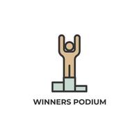 Vector sign of winners podium symbol is isolated on a white background. icon color editable.