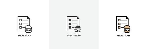 meal plan icon. Line, solid and filled outline colorful version, outline and filled vector sign. Idea Symbol, logo illustration. Vector graphics