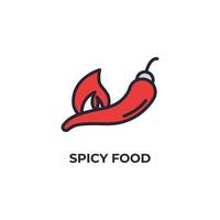 spicy food vector icon. Colorful flat design vector illustration. Vector graphics