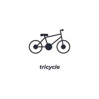 Vector sign of tricycle symbol is isolated on a white background. icon color editable.