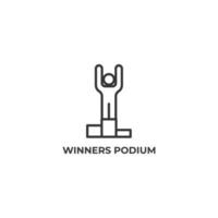 Vector sign of winners podium symbol is isolated on a white background. icon color editable.