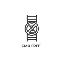 Vector sign of gmo free symbol is isolated on a white background. icon color editable.