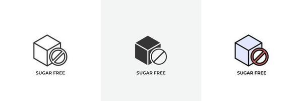 sugar free icon. Line, solid and filled outline colorful version, outline and filled vector sign. Idea Symbol, logo illustration. Vector graphics