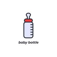 Vector sign of baby bottle symbol is isolated on a white background. icon color editable.