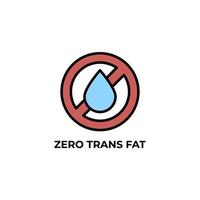 zero trans fat vector icon. Colorful flat design vector illustration. Vector graphics
