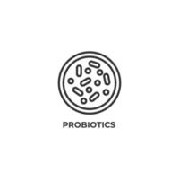 Vector sign of probiotics symbol is isolated on a white background. icon color editable.