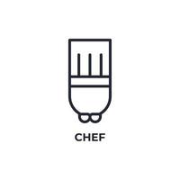 Vector sign of chef symbol is isolated on a white background. icon color editable.