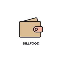 bill food vector icon. Colorful flat design vector illustration. Vector graphics