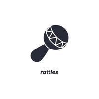 Vector sign of rattles symbol is isolated on a white background. icon color editable.