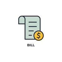 bill vector icon. Colorful flat design vector illustration. Vector graphics