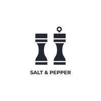 Vector sign of salt and pepper symbol is isolated on a white background. icon color editable.