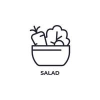 Vector sign of salad symbol is isolated on a white background. icon color editable.