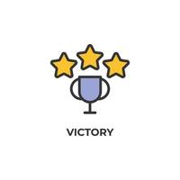 Vector sign of victory symbol is isolated on a white background. icon color editable.