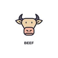 beef vector icon. Colorful flat design vector illustration. Vector graphics
