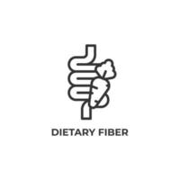 Vector sign of dietary fiber symbol is isolated on a white background. icon color editable.