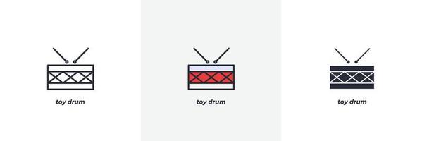 toy drum icon. Line, solid and filled outline colorful version, outline and filled vector sign. Idea Symbol, logo illustration. Vector graphics