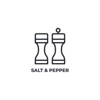 Vector sign of salt and pepper symbol is isolated on a white background. icon color editable.